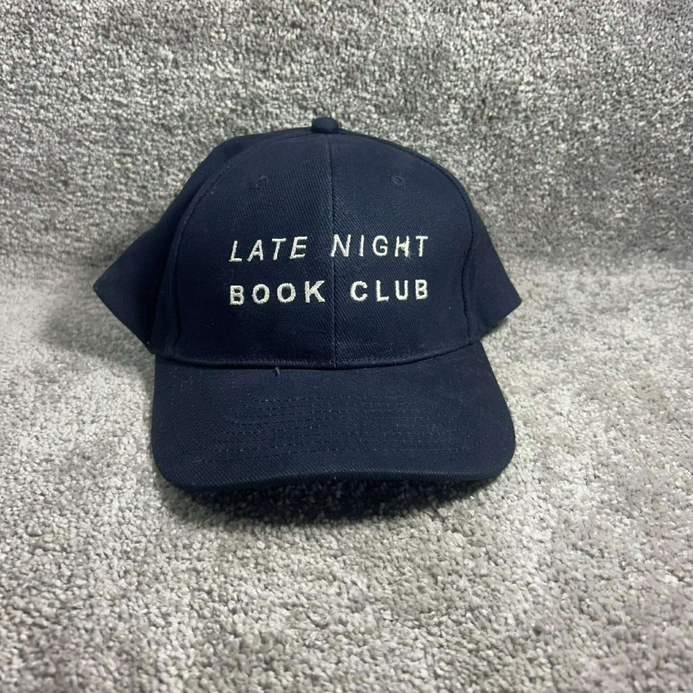 Nissin Baseball Cap Navy Blue Late Night Book Club Embroidered Unisex OSFM